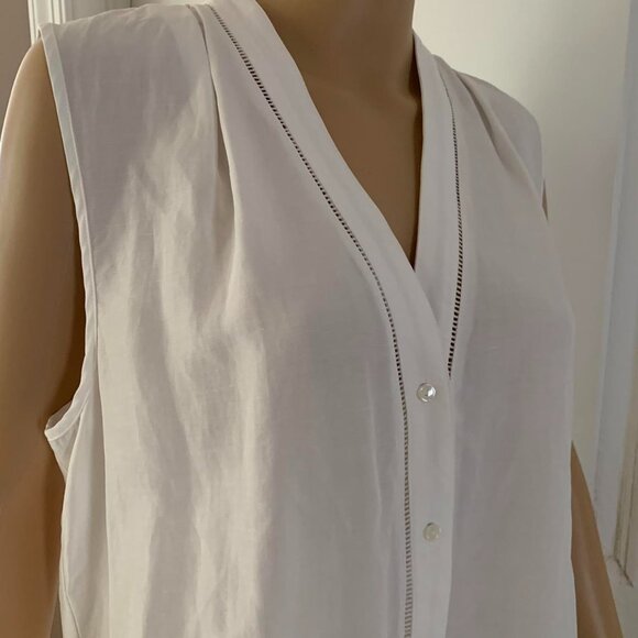 Kobi Halperin size M linen Black Sleeveless Button-Up Top - Picture 7 of 9